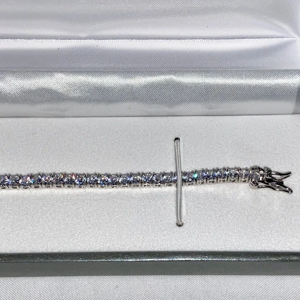 Cesca Vanna Dazzling Silvertone Tennis Bracelet 8